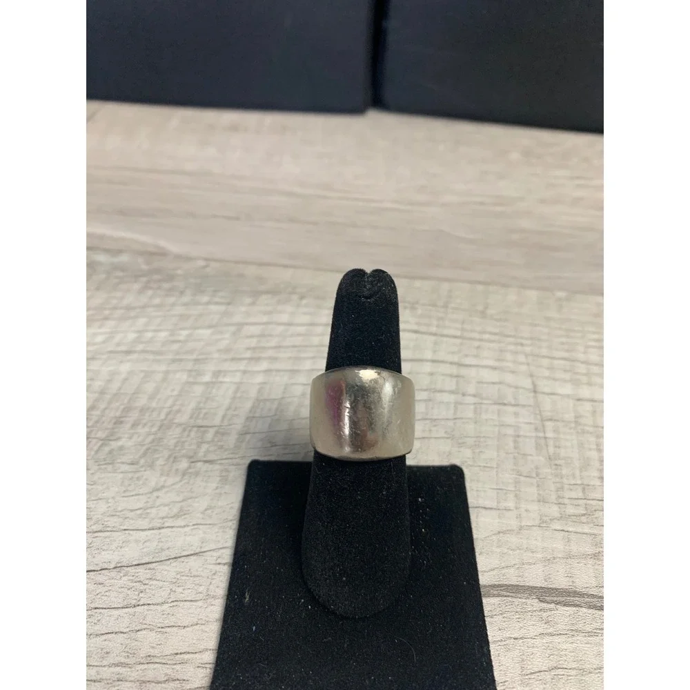 Vtg Nine West Mens Chunky Sterling Silver Dome Wide Band Cigar Ring Sz 8.5